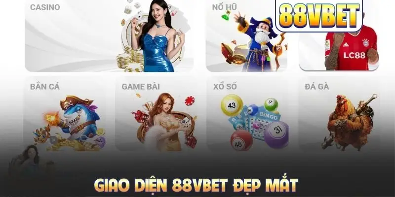 Giao diện 88VBET đẹp mắt