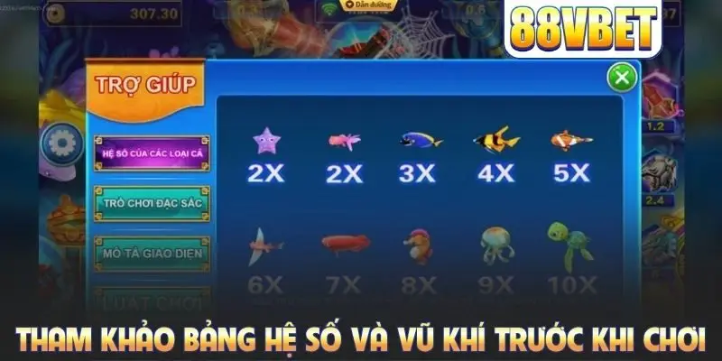 Tham khảo bảng hệ số và kho vũ khí trước khi chơi